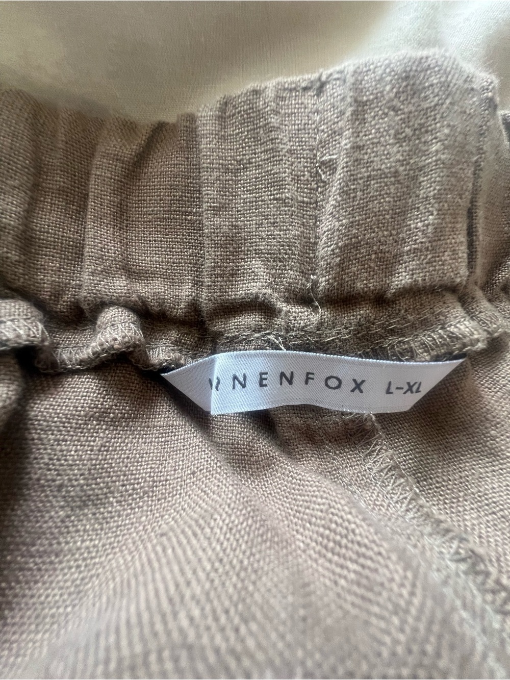 Frankie Heavy Linen Trousers Women's Wide-Leg Brown Linen Blend Pants - Picture 12 of 15